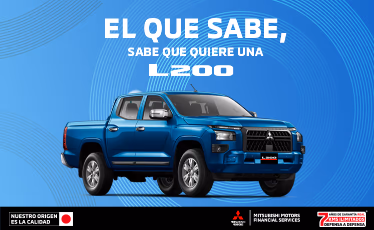 Estrena una Mitsubishi L200 2025 con tasa desde 9.9%(1) + 1 año de Seguro Gratis(2) + 0% Comisión por Apertura(3) solo con Mitsubishi Motors Financial Services.