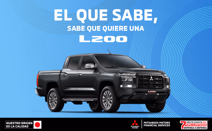 Estrena una Mitsubishi L200 GLX TM 4x4 DSL 2025 con tasa desde 9.9%(1) + 0% Comisión por Apertura(2) solo con Mitsubishi Motors Financial Services.