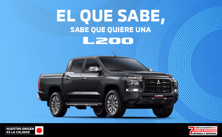 Estrena una Mitsubishi L200 GLX TM 4x4 DSL 2025 con tasa desde 9.9%(1) + 0% Comisión por Apertura(2) solo con Mitsubishi Motors Financial Services. Estrena una Mitsubishi L200 GLX TM 4x4 DSL 2025 con tasa desde 9.9%(1) + 0% Comisión por Apertura(2) solo con Mitsubishi Motors Financial Services.