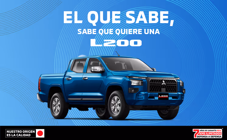 Estrena una Mitsubishi L200 2025 con tasa desde 9.9%(1) + 1 año de Seguro Gratis(2) + 0% Comisión por Apertura(3) solo con Mitsubishi Motors Financial Services. Estrena una Mitsubishi L200 2025 con tasa desde 9.9%(1) + 1 año de Seguro Gratis(2) + 0% Comisión por Apertura(3) solo con Mitsubishi Motors Financial Services.