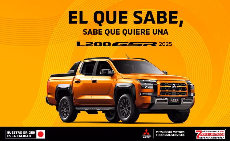 Estrena una Mitsubishi L200 GSR 2025 con tasa desde 9.9% (1) + 1 año de Seguro Gratis(2) + 0% Comisión por Apertura(3) solo con Mitsubishi Motors Financial Services.