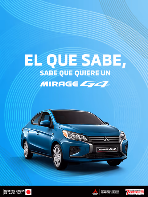 Estrena una Mitsubishi Mirage G4 2025 con tasa desde 9.9%(1) o con mensualidades desde $3,899.00MXN con Reestreno(2) + 0% Comisión por Apertura(3) solo con Mitsubishi Motors Financial Services.