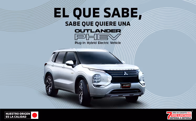 Estrena una Mitsubishi Outlander PHEV 2025 con tasa desde 9.9%(1) + 1 año de Seguro Gratis(2) + 0% Comisión por Apertura(3) o mensualidades desde $9,799.00 M.N. con Reestreno(4) solo con Mitsubishi Motors Financial Services. Estrena una Mitsubishi Outlander PHEV 2025 con tasa desde 9.9%(1) + 1 año de Seguro Gratis(2) + 0% Comisión por Apertura(3) o mensualidades desde $9,799.00 M.N. con Reestreno(4) solo con Mitsubishi Motors Financial Services.