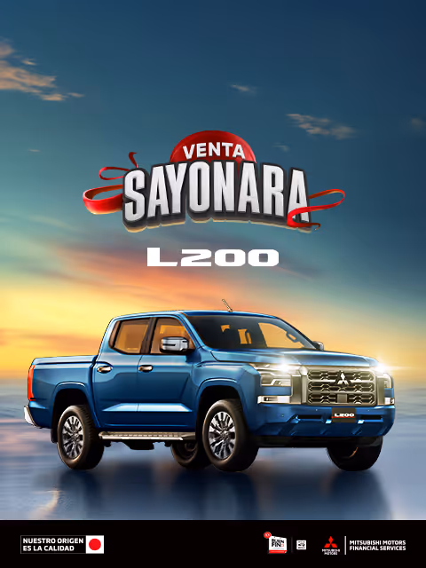 Estrena una Mitsubishi L200 2025 con tasa desde 9.9%(1) + 1 año de Seguro Gratis(2) + 0% Comisión por Apertura(3) solo con Mitsubishi Motors Financial Services.