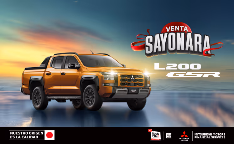 Estrena una Mitsubishi L200 GSR AT 4X4 DSL 2025 con tasa desde 9.9% (1) + 1 año de Seguro Gratis(2) + 0% Comisión por Apertura(3) solo con Mitsubishi Motors Financial Services. Estrena una Mitsubishi L200 GSR AT 4X4 DSL 2025 con tasa desde 9.9% (1) + 1 año de Seguro Gratis(2) + 0% Comisión por Apertura(3) solo con Mitsubishi Motors Financial Services.