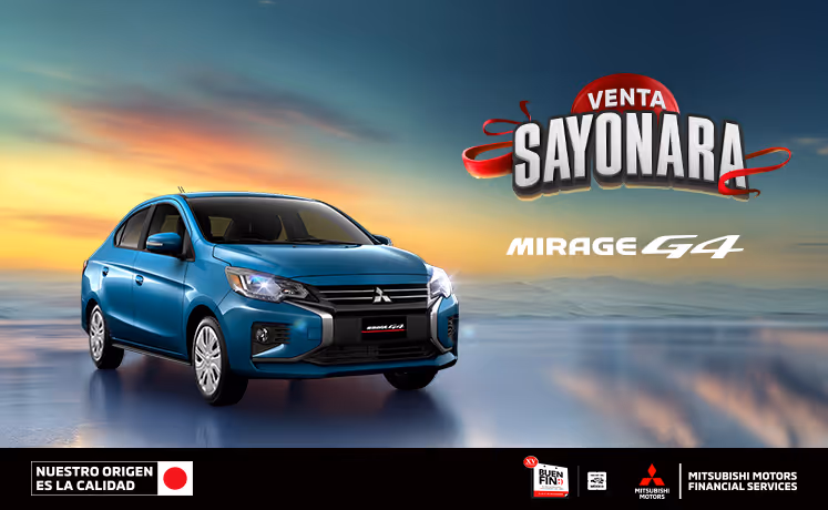 Estrena una Mitsubishi Mirage G4 2025 con tasa desde 9.9%(1) o con mensualidades desde $3,899.00MXN con Reestreno(2) + 0% Comisión por Apertura(3) solo con Mitsubishi Motors Financial Services. Estrena una Mitsubishi Mirage G4 2025 con tasa desde 9.9%(1) o con mensualidades desde $3,899.00MXN con Reestreno(2) + 0% Comisión por Apertura(3) solo con Mitsubishi Motors Financial Services.