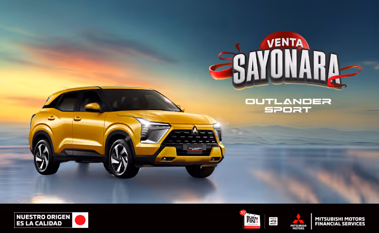 Estrena una Mitsubishi Outlander Sport 2025 desde 24 meses sin intereses (1) o tasa desde 3.9%(2) + 0% comisión por apertura (3) solo con Mitsubishi Motors Financial Services. Estrena una Mitsubishi Outlander Sport 2025 desde 24 meses sin intereses (1) o tasa desde 3.9%(2) + 0% comisión por apertura (3) solo con Mitsubishi Motors Financial Services.