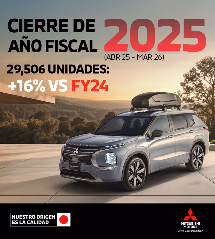 Mitsubishi Motors de México reporta en marzo el cierre de su año fiscal japonés 2025 con un crecimiento del +16% vs el mismo periodo del año fiscal anterior.