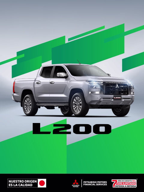 Estrena una Mitsubishi L200 GLX TM 4X4 DSL 2026 con tasa desde 7.9%(1) o 1 año de seguro gratis(2) + 0% Comisión por apertura (3) solo con Mitsubishi Motors Financial Services.