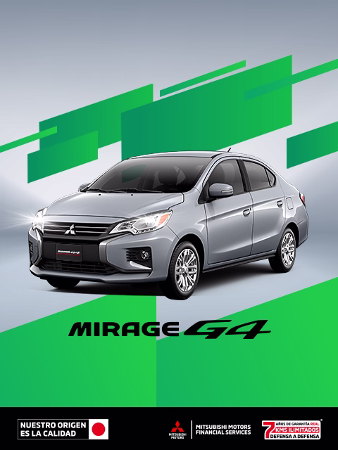 Estrena una Mitsubishi Mirage G4 2026 con mensualidades de $4,999.00 M.N.(1) o Bono Flexible de hasta $23,900.00 M.N. (2) solo con Mitsubishi Motors Financial Services.