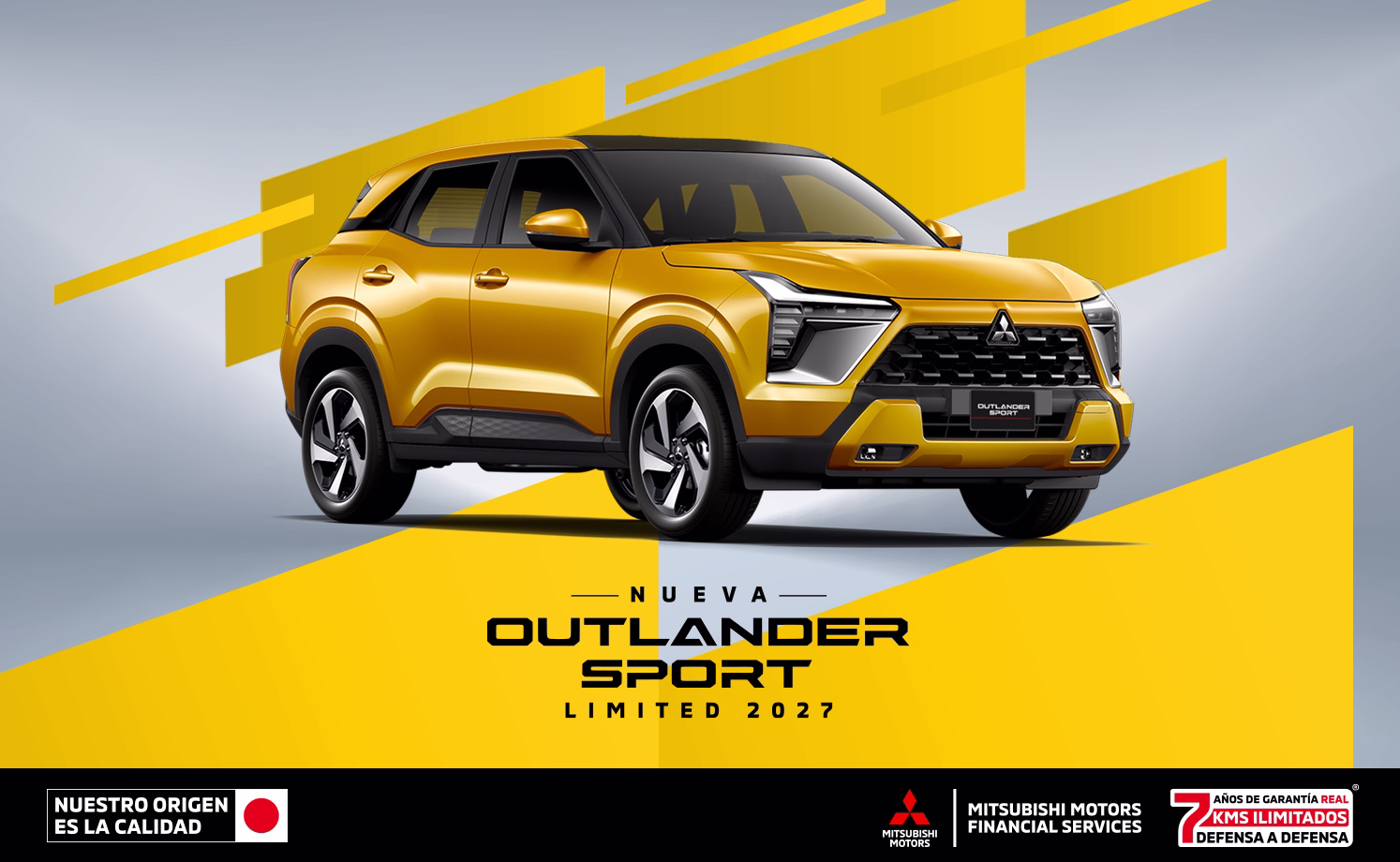 Estrena una Mitsubishi Outlander Sport 2027 con tasa desde 10.9%(1) o 1 año de Seguro Gratis(2) solo con Mitsubishi Motors Financial Services.