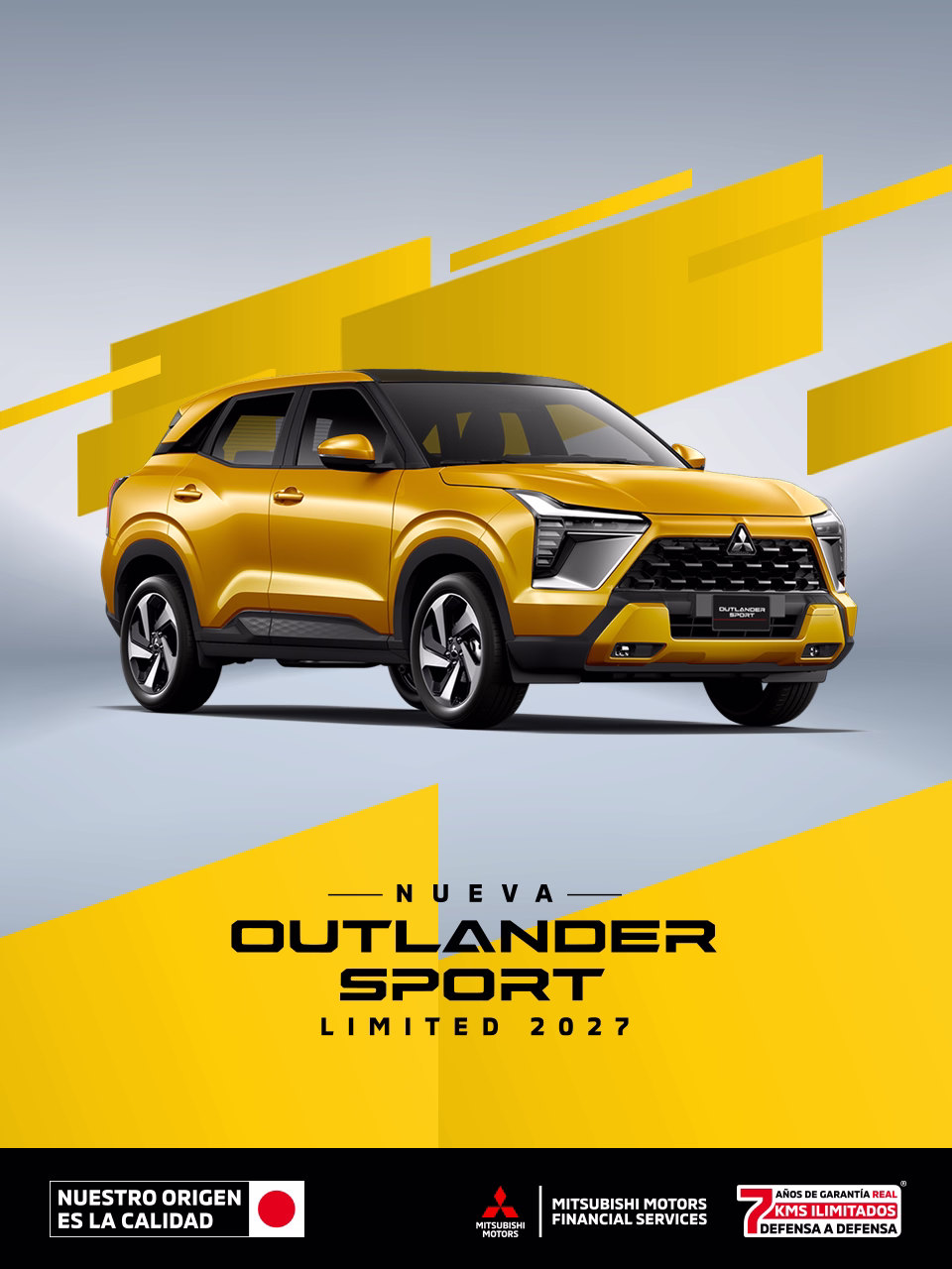 Estrena una Mitsubishi Outlander Sport 2027 con tasa desde 10.9%(1) o 1 año de Seguro Gratis(2) solo con Mitsubishi Motors Financial Services.