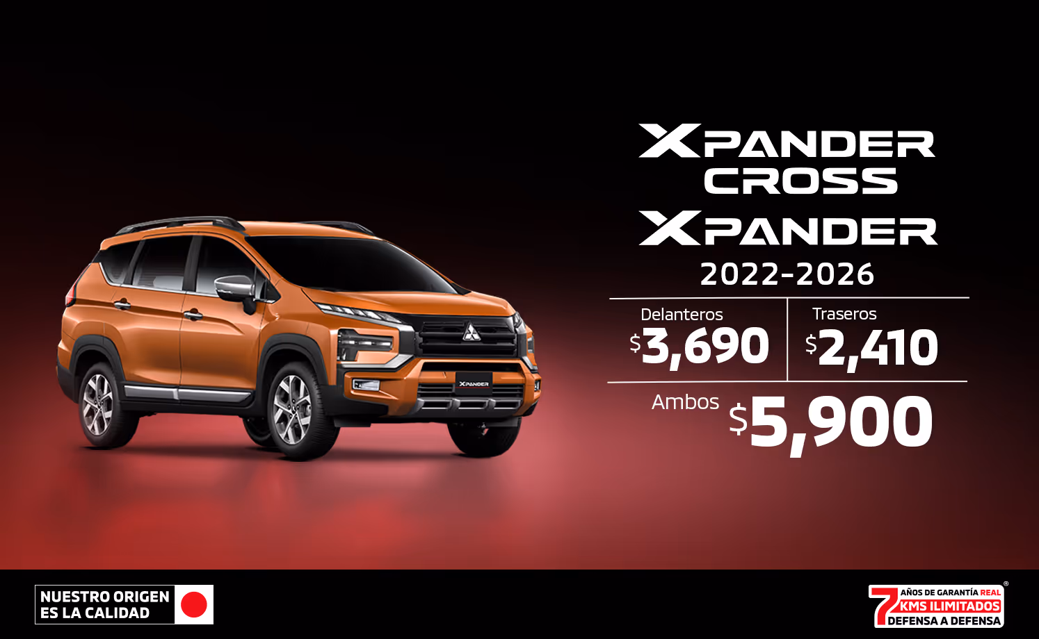 Cuida tus frenos para seguir con todos tus planes. Dale el sí a esta promoción para Mitsubishi Xpander y Mitsubishi Xpander Cross y continua disfrutando de viajes seguros. Cuida tus frenos para seguir con todos tus planes. Dale el sí a esta promoción para Mitsubishi Xpander y Mitsubishi Xpander Cross y continua disfrutando de viajes seguros.