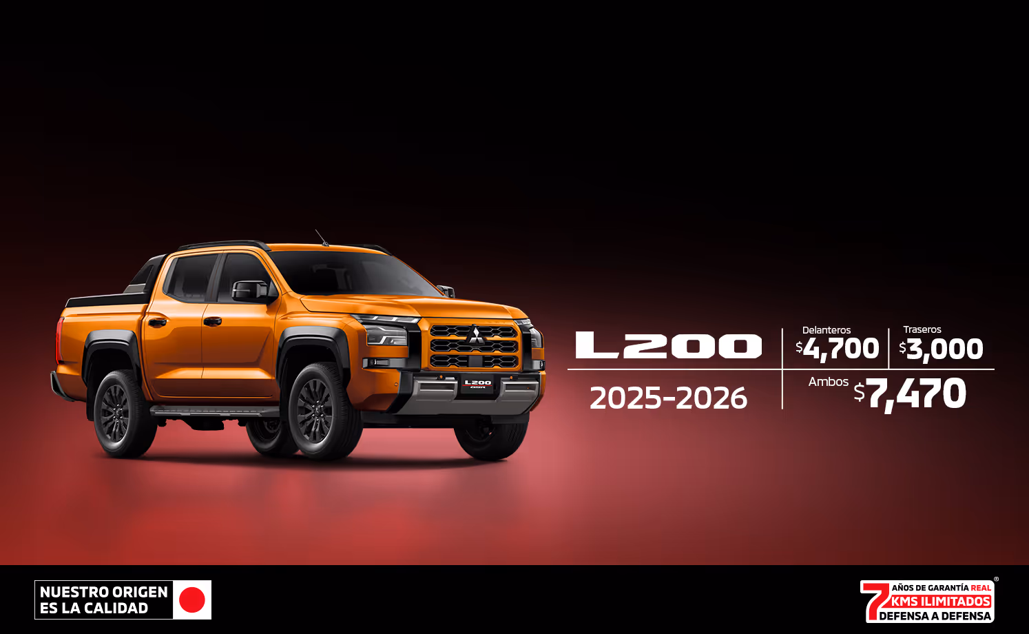 Mantén los frenos de tu Mitsubishi L200 listos para cada camino. Aprovecha esta promoción y deja el cambio de frenos en manos de nuestros expertos. Mantén los frenos de tu Mitsubishi L200 listos para cada camino. Aprovecha esta promoción y deja el cambio de frenos en manos de nuestros expertos.