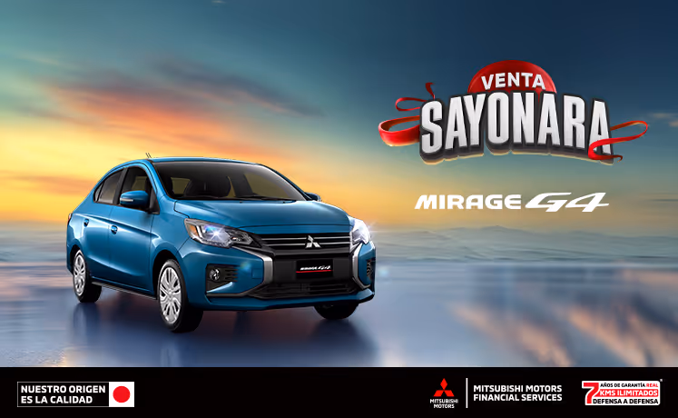 Estrena una Mitsubishi Mirage G4 2025 con tasa desde 9.9%(1) o con mensualidades desde $3,899.00MXN con Reestreno(2) + 0% Comisión por Apertura(3) solo con Mitsubishi Motors Financial Services.