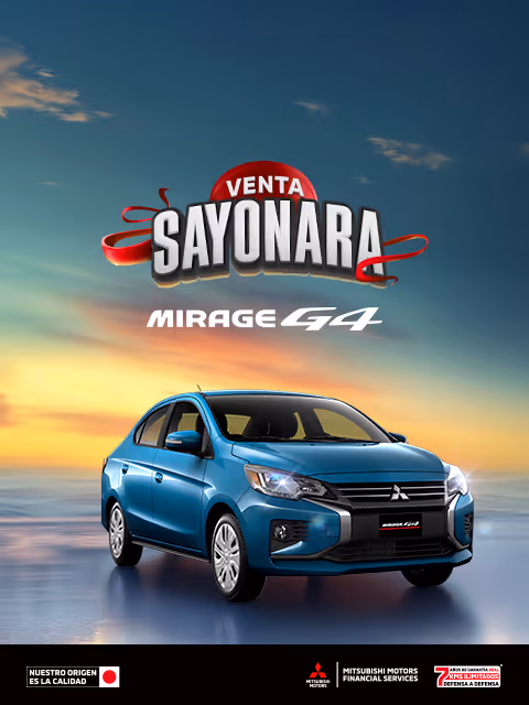 Estrena una Mitsubishi Mirage G4 2025 con tasa desde 9.9%(1) o con mensualidades desde $3,899.00MXN con Reestreno(2) + 0% Comisión por Apertura(3) solo con Mitsubishi Motors Financial Services.