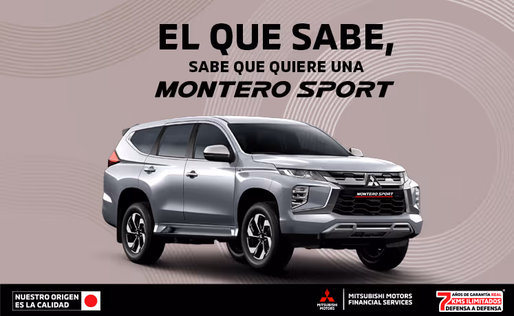 Estrena una Mitsubishi Montero Sport 2024 con 36 Meses sin Intereses(1) o Bono flexible de $110,000.00 MXN(2) + 0% Comisión por Apertura(3) solo con Mitsubishi Motors Financial Services. Estrena una Mitsubishi Montero Sport 2024 con 36 Meses sin Intereses(1) o Bono flexible de $110,000.00 MXN(2) + 0% Comisión por Apertura(3) solo con Mitsubishi Motors Financial Services.