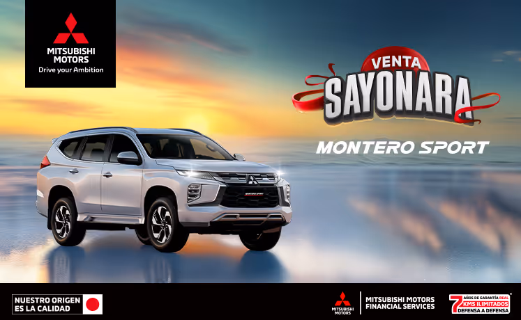 Estrena una Mitsubishi Montero Sport 2024 con 36 Meses sin Intereses(1) o Bono flexible de $110,000.00 MXN(2) + 0% Comisión por Apertura(3) solo con Mitsubishi Motors Financial Services. Estrena una Mitsubishi Montero Sport 2024 con 36 Meses sin Intereses(1) o Bono flexible de $110,000.00 MXN(2) + 0% Comisión por Apertura(3) solo con Mitsubishi Motors Financial Services.