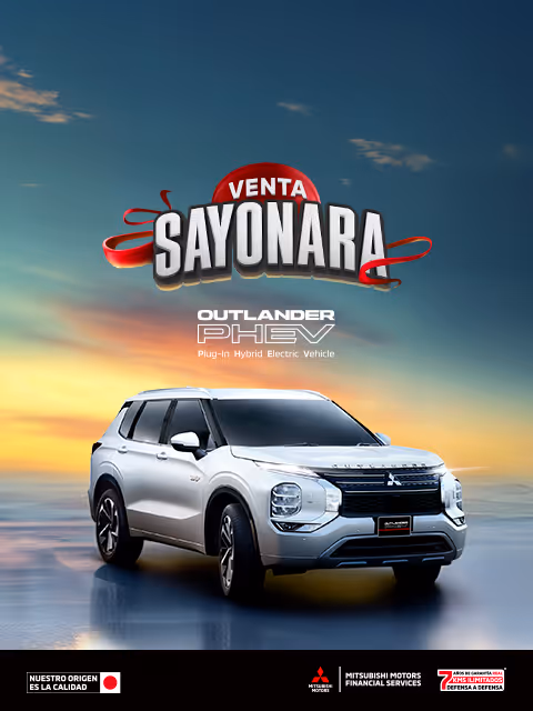 Estrena una Mitsubishi Outlander PHEV 2025 con tasa desde 9.9%(1) + 1 año de Seguro Gratis(2) + 0% Comisión por Apertura(3) o mensualidades desde $9,799.00 M.N. con Reestreno(4) solo con Mitsubishi Motors Financial Services.