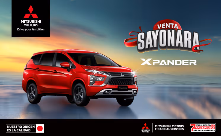Estrena una Mitsubishi Xpander 2025 desde 24 meses sin intereses (1) o tasa desde 3.9%(2) + 0% comisión por apertura (3) solo con Mitsubishi Motors Financial Services. Estrena una Mitsubishi Xpander 2025 desde 24 meses sin intereses (1) o tasa desde 3.9%(2) + 0% comisión por apertura (3) solo con Mitsubishi Motors Financial Services.