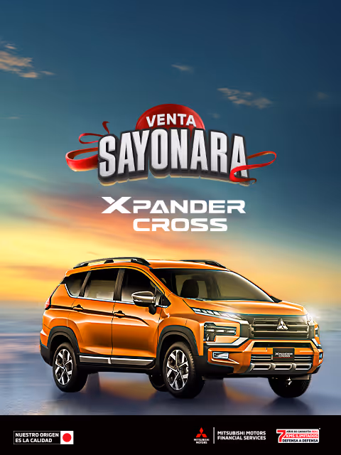 Estrena una Mitsubishi Xpander 2025 desde 24 meses sin intereses (1) o tasa desde 3.9%(2) + 0% comisión por apertura (3) solo con Mitsubishi Motors Financial Services.