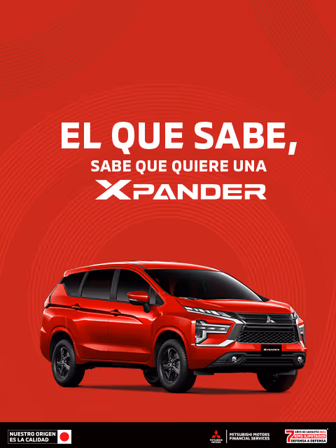 Estrena una Mitsubishi Xpander 2025 desde 24 meses sin intereses (1) o tasa desde 3.9%(2) + 0% comisión por apertura (3) solo con Mitsubishi Motors Financial Services.