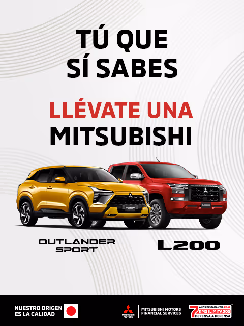 Estrena un Mitsubishi con tasa desde 4.9%(1) o Bono Flexible de hasta $105,600.00 M.N.(2) + 0% Comisión por Apertura(3) solo con Mitsubishi Motors Financial Services.