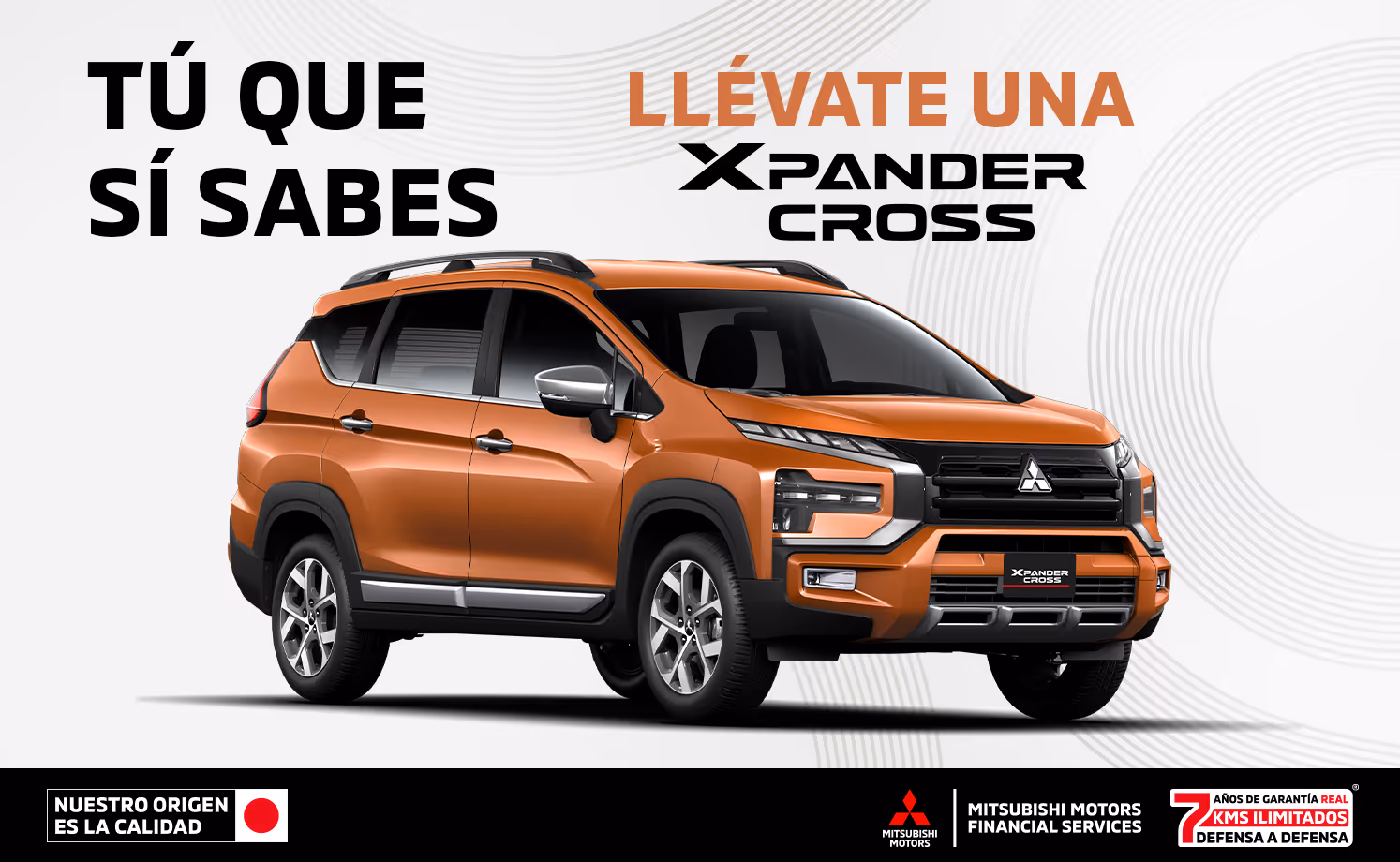 Estrena una Mitsubishi Xpander Cross 2025 desde 36 meses sin intereses (1) + 0% comisión por apertura (2) solo con Mitsubishi Motors Financial Services.