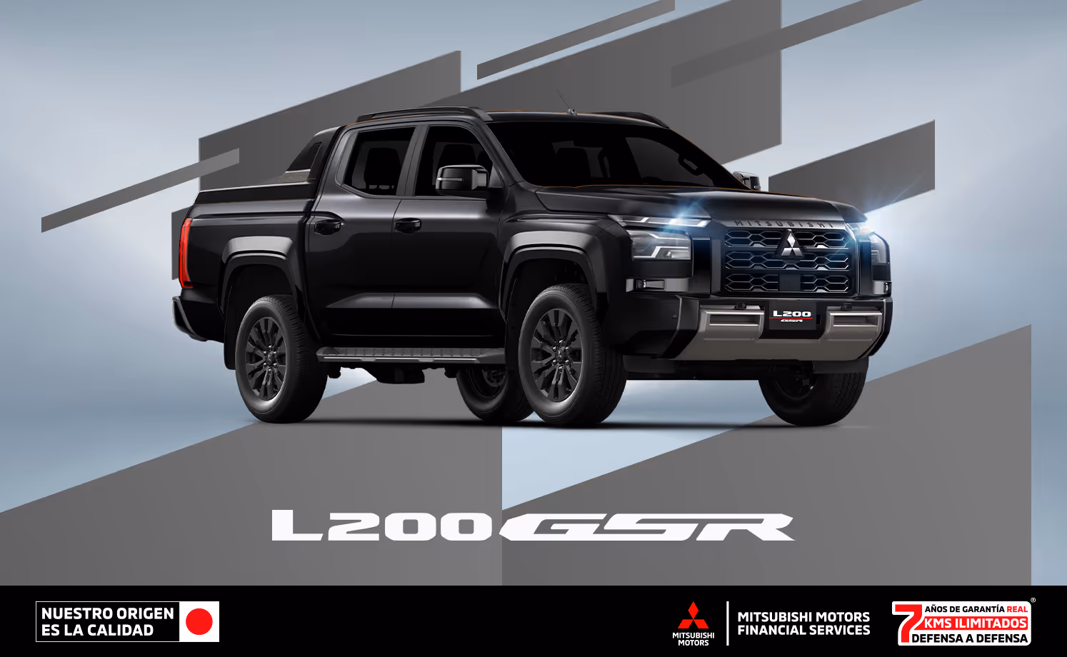 Estrena una Mitsubishi L200 GSR AT 4X4 DSL 2026 con tasa desde 7.9%(1) o 1 año de Seguro Gratis(2) + 0% Comisión por apertura(3) solo con Mitsubishi Motors Financial Services. Estrena una Mitsubishi L200 GSR AT 4X4 DSL 2026 con tasa desde 7.9%(1) o 1 año de Seguro Gratis(2) + 0% Comisión por apertura(3) solo con Mitsubishi Motors Financial Services.