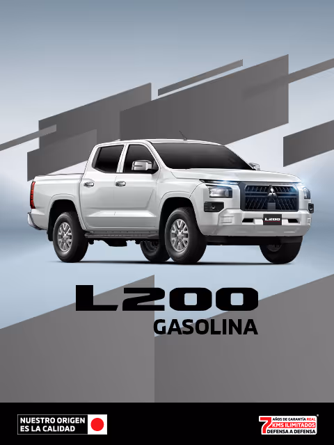 Estrena una Mitsubishi L200 GLX TM 4X2 GAS 2026 con tasa desde 7.9%(1) o 1 año de seguro gratis(2) + 0% Comisión por apertura(3) solo con Mitsubishi Motors Financial Services.