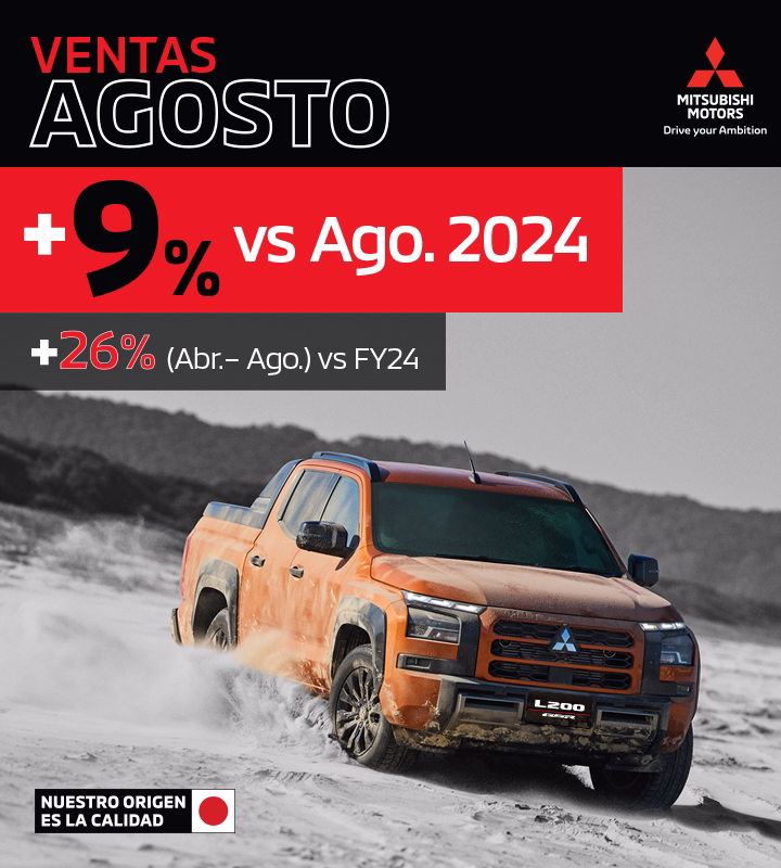 Mitsubishi Motors destaca con un crecimiento de +9%, pese a la caída de -3% en el mercado automotriz.