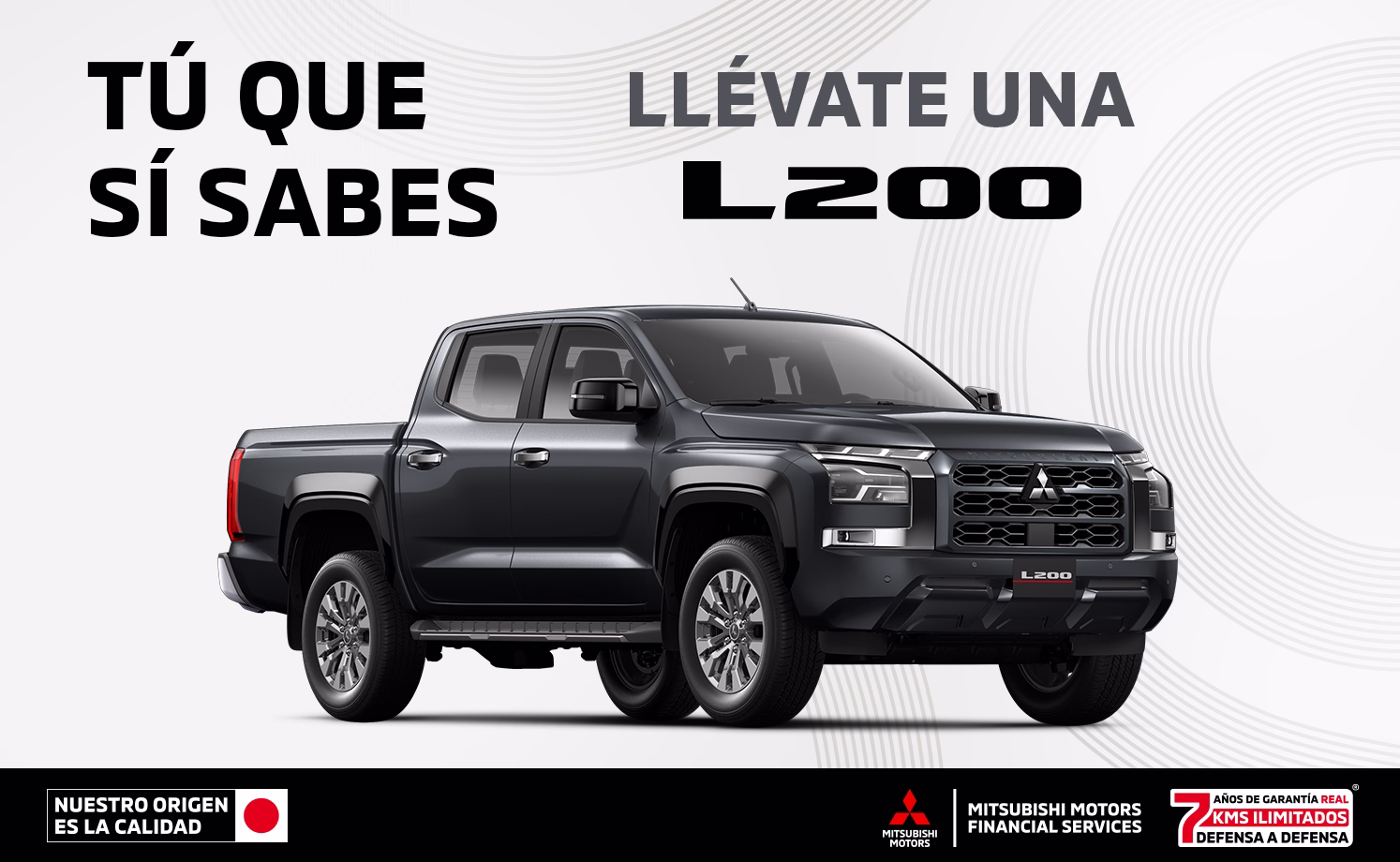 Estrena una Mitsubishi L200 GLX TM 4x4 DSL 2025 con tasa de 6.9%(1) + 1 año de Seguro Gratis(2) + 0% Comisión por Apertura(3) solo con Mitsubishi Motors Financial Services.