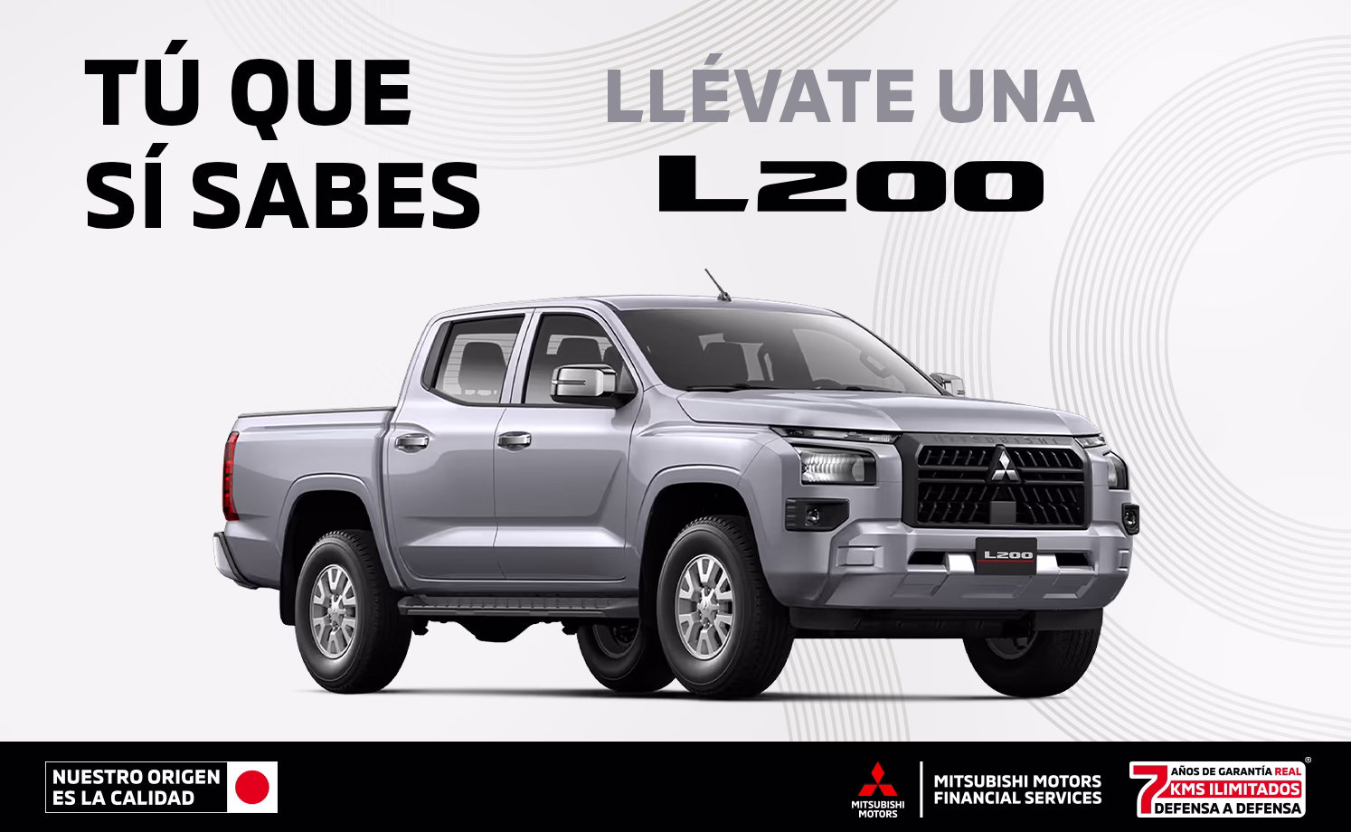 Estrena una Mitsubishi L200 GLX TM 4X4 DSL 2026 con tasa desde 7.9%(1) o Bono Flexible de hasta $57,500.00 M.N. (2) + 0% Comisión por Apertura(3) solo con Mitsubishi Motors Financial Services.