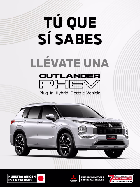 Estrena una Mitsubishi Outlander PHEV 2025 con tasa desde 9.9%(1) + 1 año de Seguro Gratis(2) + 0% Comisión por Apertura(3) o mensualidades desde $9,799.00 M.N. con Reestreno(4) solo con Mitsubishi Motors Financial Services.