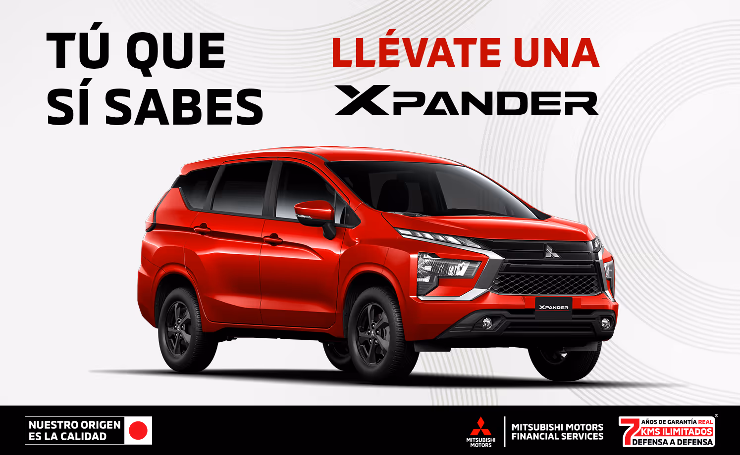 Estrena una Mitsubishi Xpander GLS 2025 desde 24 meses sin intereses (1) o tasa desde 3.9%(2) + 0% comisión por apertura (3) solo con Mitsubishi Motors Financial Services.