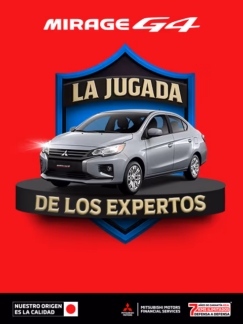 Estrena una Mitsubishi Mirage G4 2026 con tasa desde 8.9%(1) o Bono Flexible de hasta $26,000.00 M.N. (2) + 0% Comisión por Apertura(3) solo con Mitsubishi Motors Financial Services.
