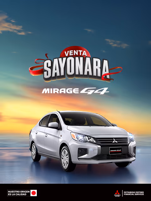 Estrena una Mitsubishi Mirage G4 2025 con tasa desde 9.9%(1) o con mensualidades desde $3,899.00MXN con Reestreno(2) + 0% Comisión por Apertura(3) solo con Mitsubishi Motors Financial Services.