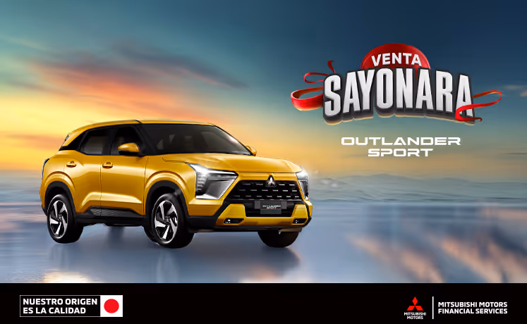 Estrena una Mitsubishi Outlander Sport 2025 desde 24 meses sin intereses (1) o tasa desde 3.9%(2) + 0% comisión por apertura (3) solo con Mitsubishi Motors Financial Services.