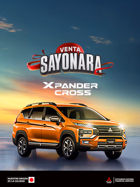 Estrena una Mitsubishi Xpander Cross 2025 desde 36 meses sin intereses (1) + 0% comisión por apertura (2) solo con Mitsubishi Motors Financial Services.